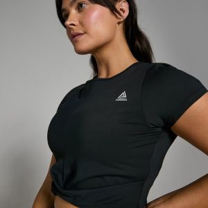 Women’s Power Short Sleeve Crop Top – Black