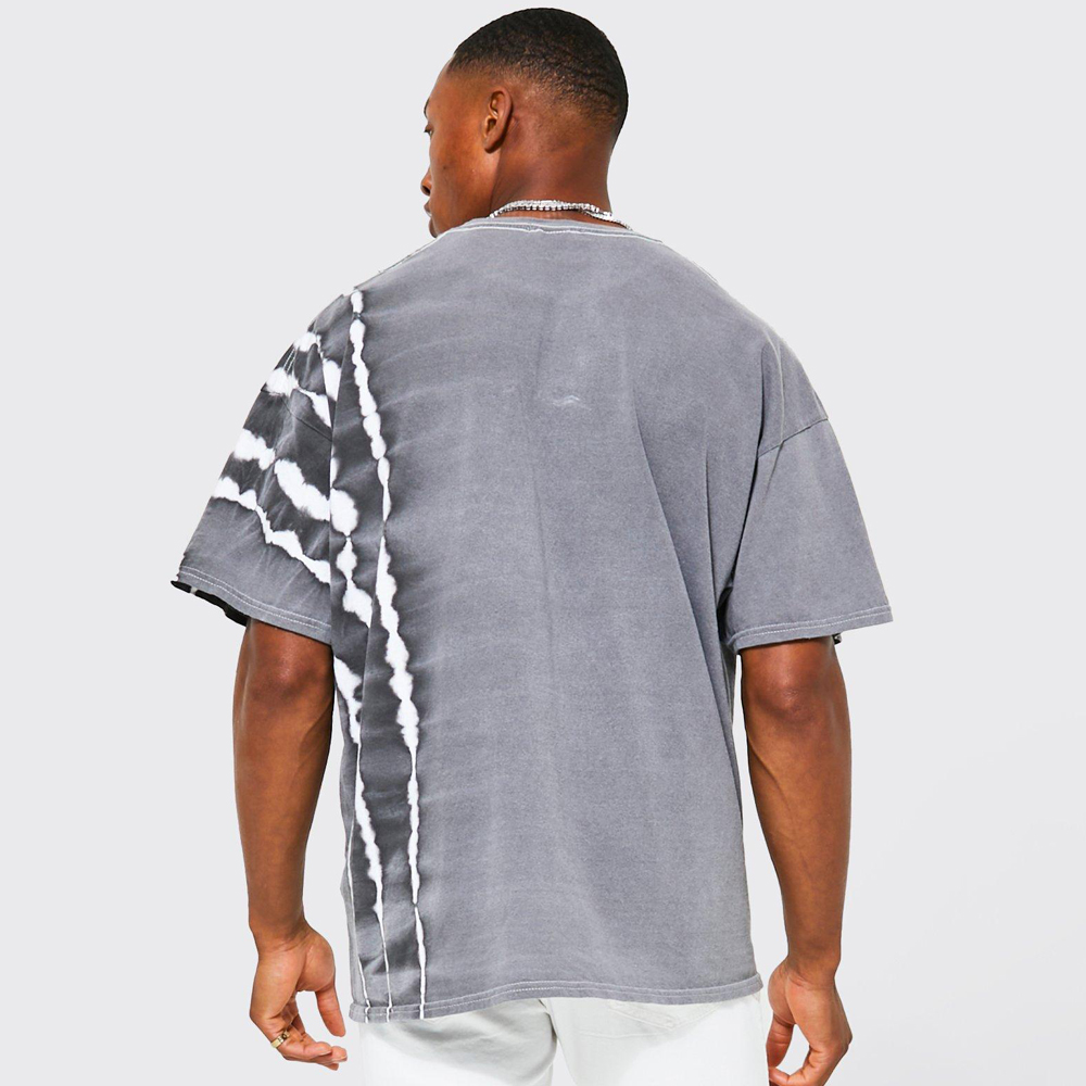 Oversized Extended Neck Over The Seam Gothic Back Print T-shirt - Image 2