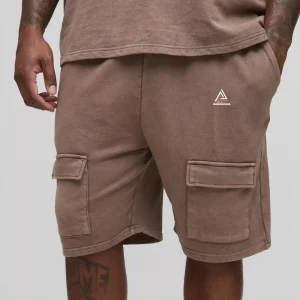 Oversized Washed Rhinestone Jersey Shorts