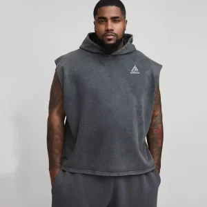 Oversized Boxy Cross Embroidered Zip Through Hoodie