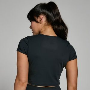 Women’s Power Short Sleeve Crop Top – Black