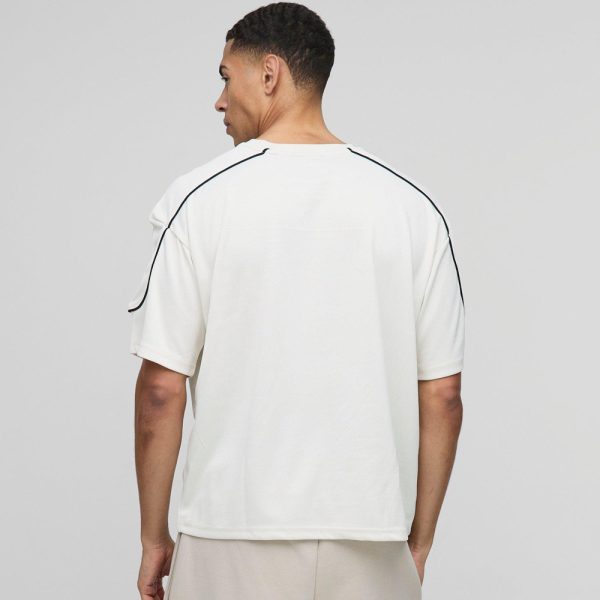 Oversized Floral Line Drawing Scuba T-shirt - Image 2