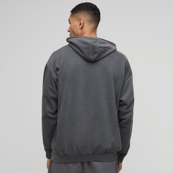 Oversized Star Applique BM Zip Through Hoodie - Image 2