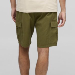 Waist Ripstop Printed Relaxed Cargo Shorts