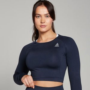 Women’s Shape Seamless Long Sleeve Crop Top – Navy